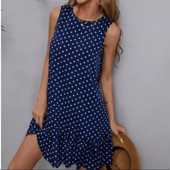 Boho polka dots ruffle hem dress - Picture 3 of 16